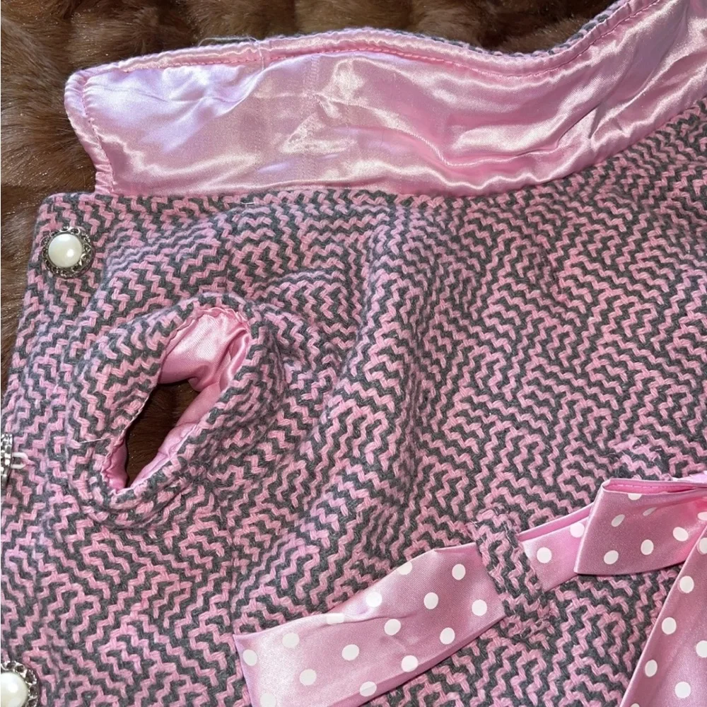 Chic Pink Dog Sweater with Bow DOGO coat couture S